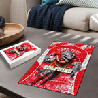 Personalised Dolphins Mascot Rugby Puzzle Redcliffe Peninsula Athletic Graphic Print