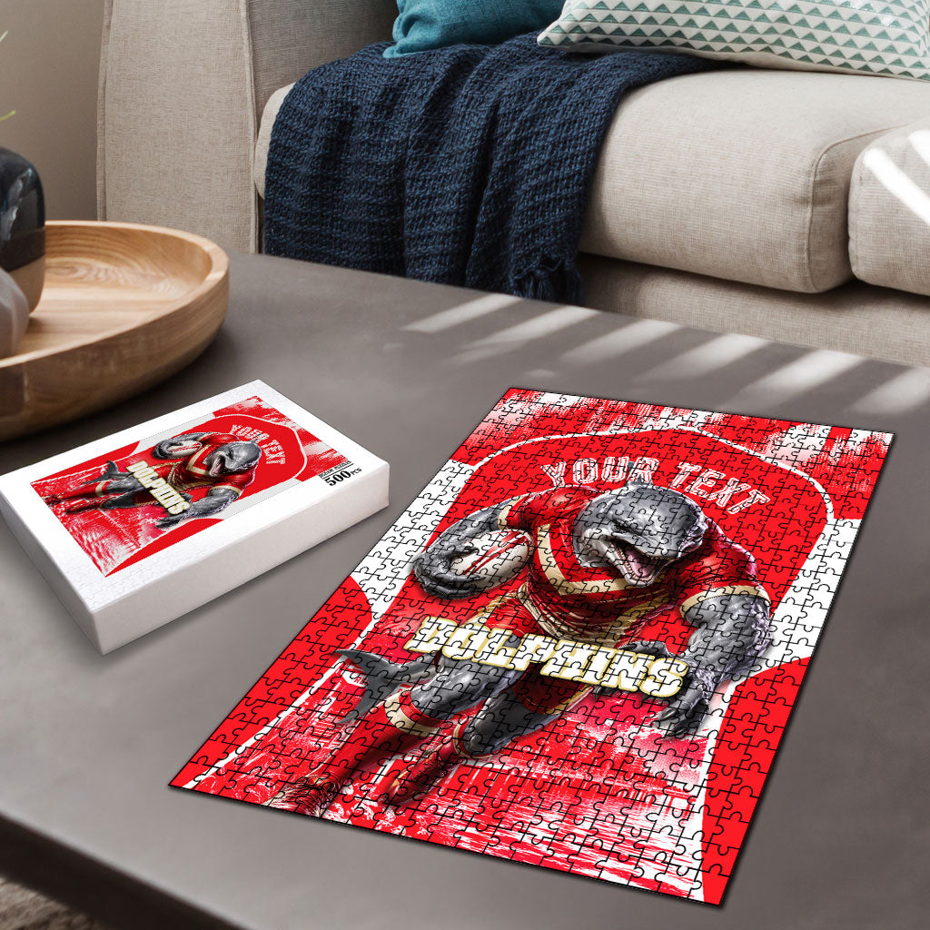 Personalised Dolphins Mascot Rugby Puzzle Redcliffe Peninsula Athletic Graphic Print