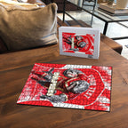 Personalised Dolphins Mascot Rugby Puzzle Redcliffe Peninsula Athletic Graphic Print