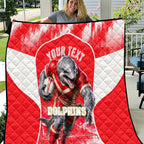 Personalised Dolphins Mascot Rugby Quilt Redcliffe Peninsula Athletic Graphic Print
