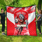 Personalised Dolphins Mascot Rugby Quilt Redcliffe Peninsula Athletic Graphic Print