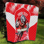 Personalised Dolphins Mascot Rugby Quilt Redcliffe Peninsula Athletic Graphic Print