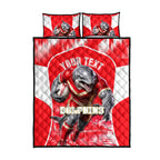 Personalised Dolphins Mascot Rugby Quilt Bed Set Redcliffe Peninsula Athletic Graphic Print