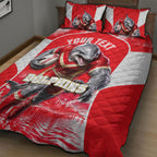 Personalised Dolphins Mascot Rugby Quilt Bed Set Redcliffe Peninsula Athletic Graphic Print