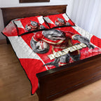 Personalised Dolphins Mascot Rugby Quilt Bed Set Redcliffe Peninsula Athletic Graphic Print