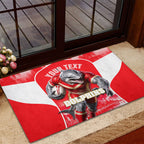 Personalised Dolphins Mascot Rugby Rubber Doormat Redcliffe Peninsula Athletic Graphic Print