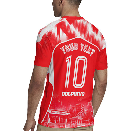 Personalised Dolphins Mascot Rugby Rugby Jersey Redcliffe Peninsula Athletic Graphic Print