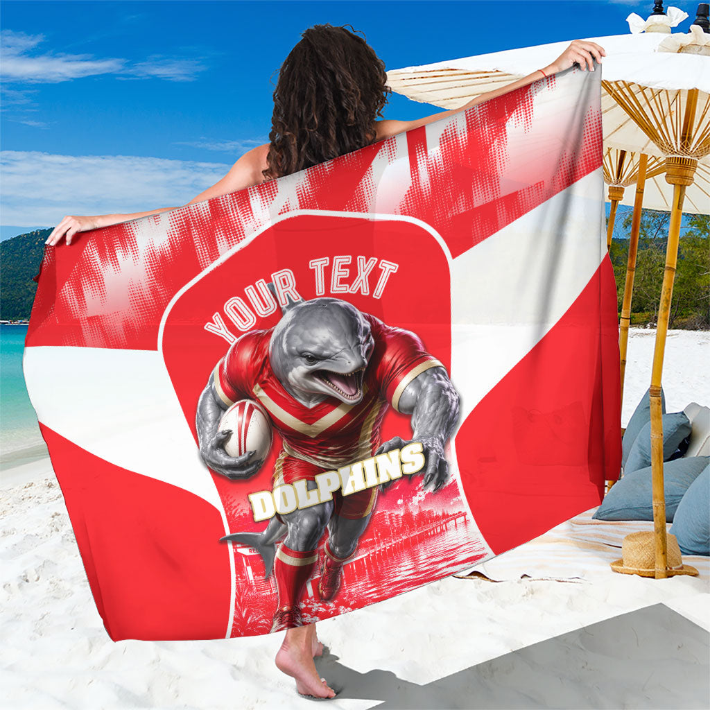Personalised Dolphins Mascot Rugby Sarong Redcliffe Peninsula Athletic Graphic Print