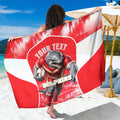Personalised Dolphins Mascot Rugby Sarong Redcliffe Peninsula Athletic Graphic Print