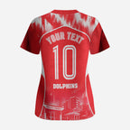 Personalised Dolphins Mascot Rugby Scrub Top Redcliffe Peninsula Athletic Graphic Print