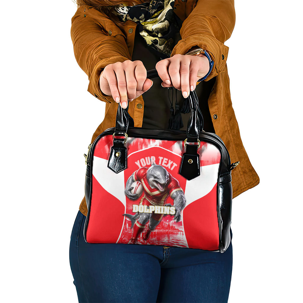 Personalised Dolphins Mascot Rugby Shoulder Handbag Redcliffe Peninsula Athletic Graphic Print