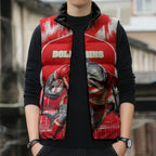 Personalised Dolphins Mascot Rugby Sleeveless Puffer Jacket Redcliffe Peninsula Athletic Graphic Print