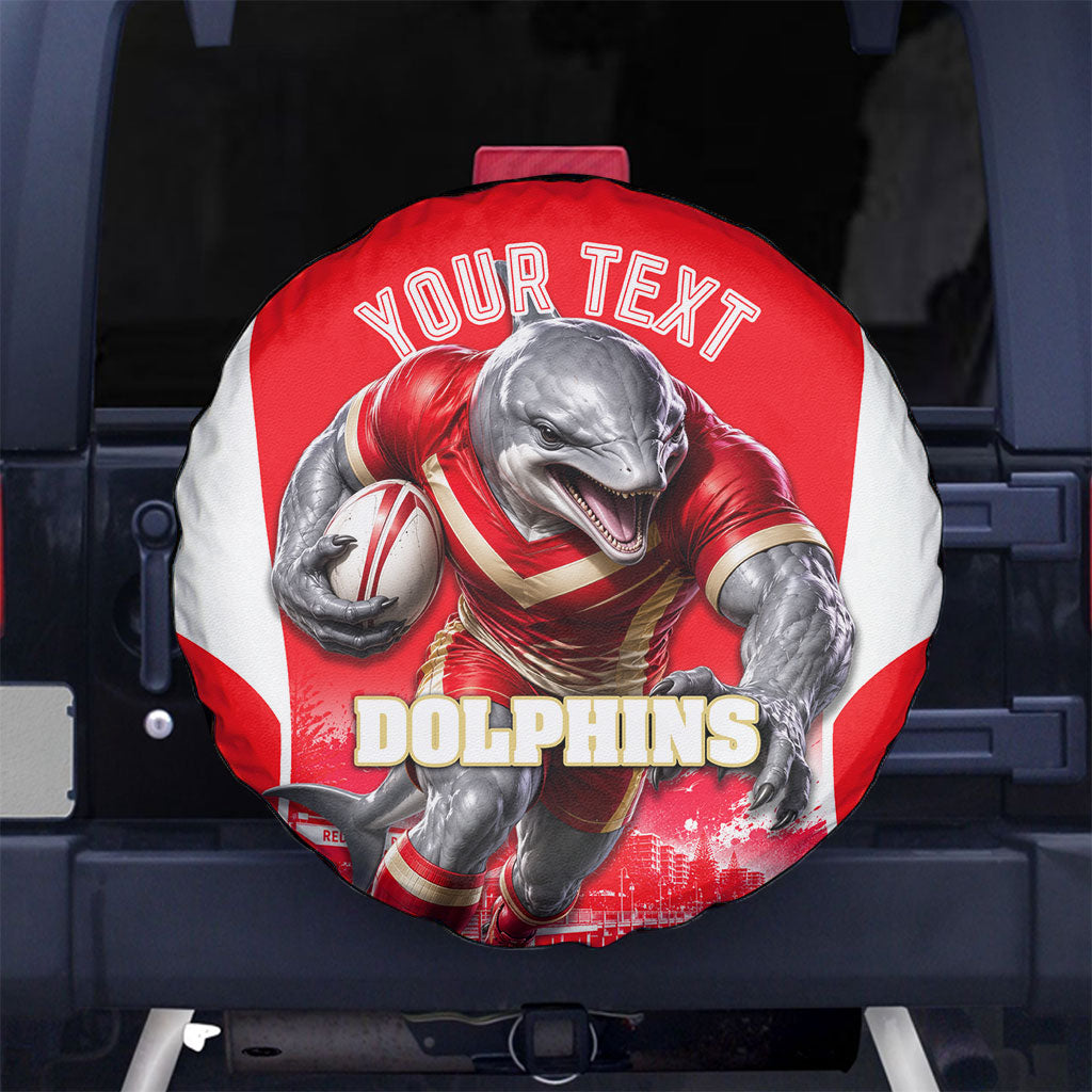 Personalised Dolphins Mascot Rugby Spare Tire Cover Redcliffe Peninsula Athletic Graphic Print