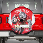 Personalised Dolphins Mascot Rugby Spare Tire Cover Redcliffe Peninsula Athletic Graphic Print