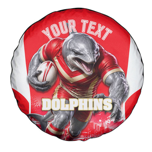 Personalised Dolphins Mascot Rugby Spare Tire Cover Redcliffe Peninsula Athletic Graphic Print