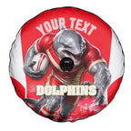 Personalised Dolphins Mascot Rugby Spare Tire Cover Redcliffe Peninsula Athletic Graphic Print