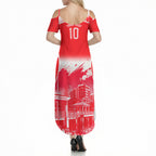 Personalised Dolphins Mascot Rugby Summer Maxi Dress Redcliffe Peninsula Athletic Graphic Print