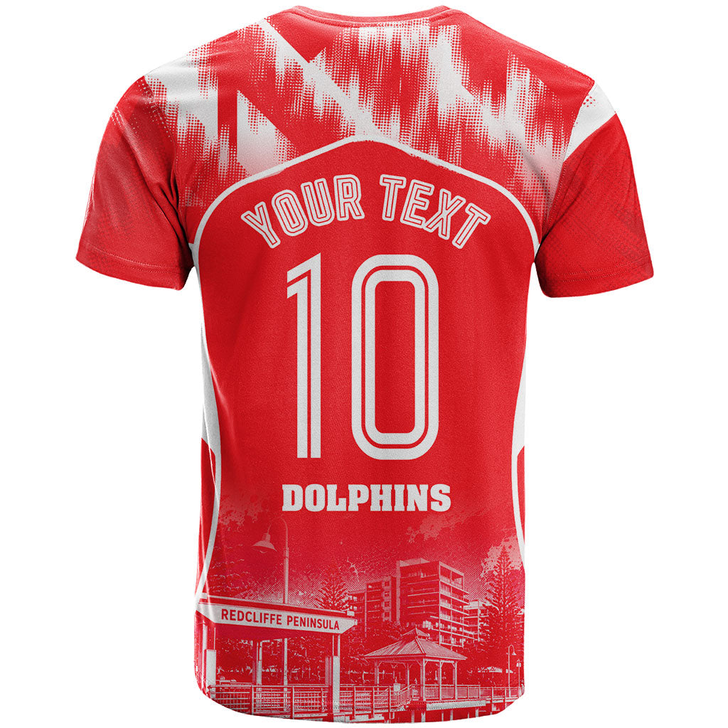 Personalised Dolphins Mascot Rugby T Shirt Redcliffe Peninsula Athletic Graphic Print