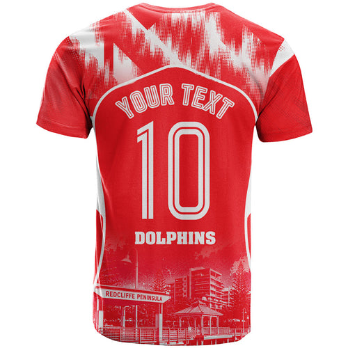 Personalised Dolphins Mascot Rugby T Shirt Redcliffe Peninsula Athletic Graphic Print