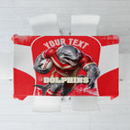 Personalised Dolphins Mascot Rugby Tablecloth Redcliffe Peninsula Athletic Graphic Print