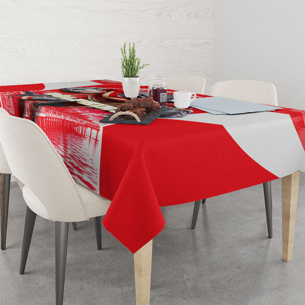Personalised Dolphins Mascot Rugby Tablecloth Redcliffe Peninsula Athletic Graphic Print