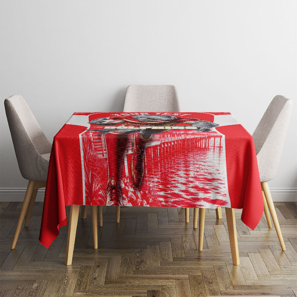 Personalised Dolphins Mascot Rugby Tablecloth Redcliffe Peninsula Athletic Graphic Print