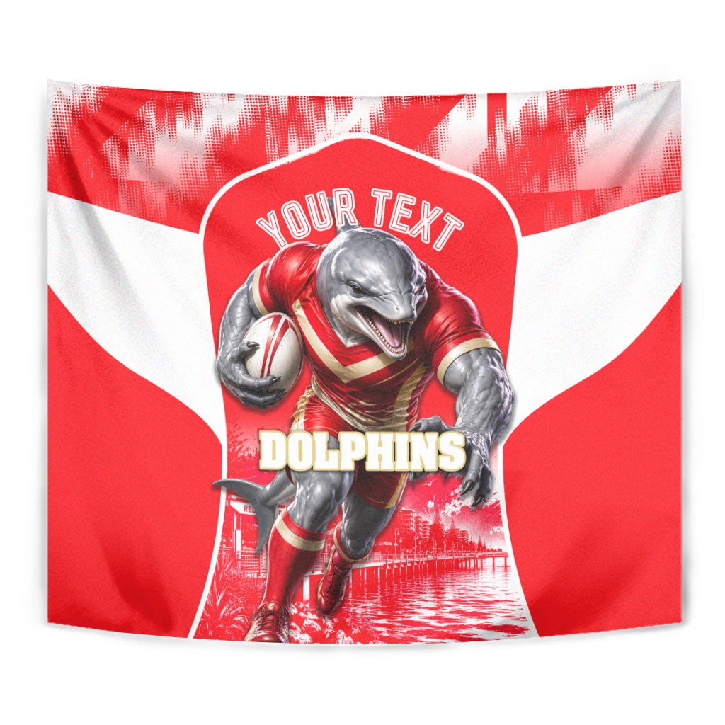 Personalised Dolphins Mascot Rugby Tapestry Redcliffe Peninsula Athletic Graphic Print