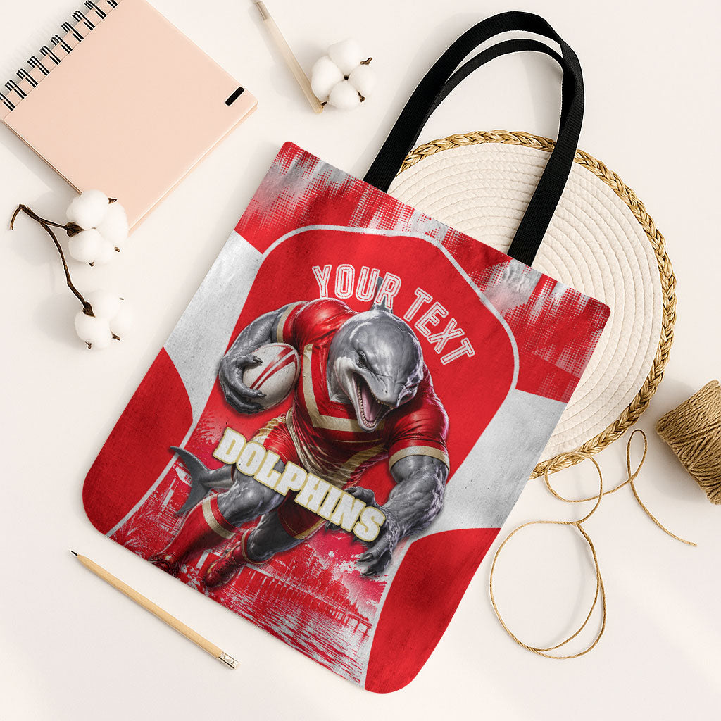Personalised Dolphins Mascot Rugby Tote Bag Redcliffe Peninsula Athletic Graphic Print