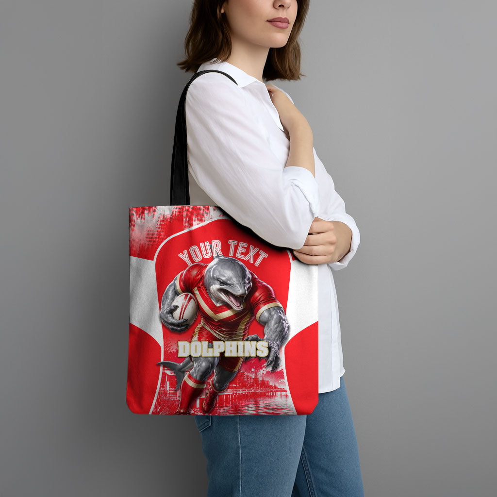 Personalised Dolphins Mascot Rugby Tote Bag Redcliffe Peninsula Athletic Graphic Print