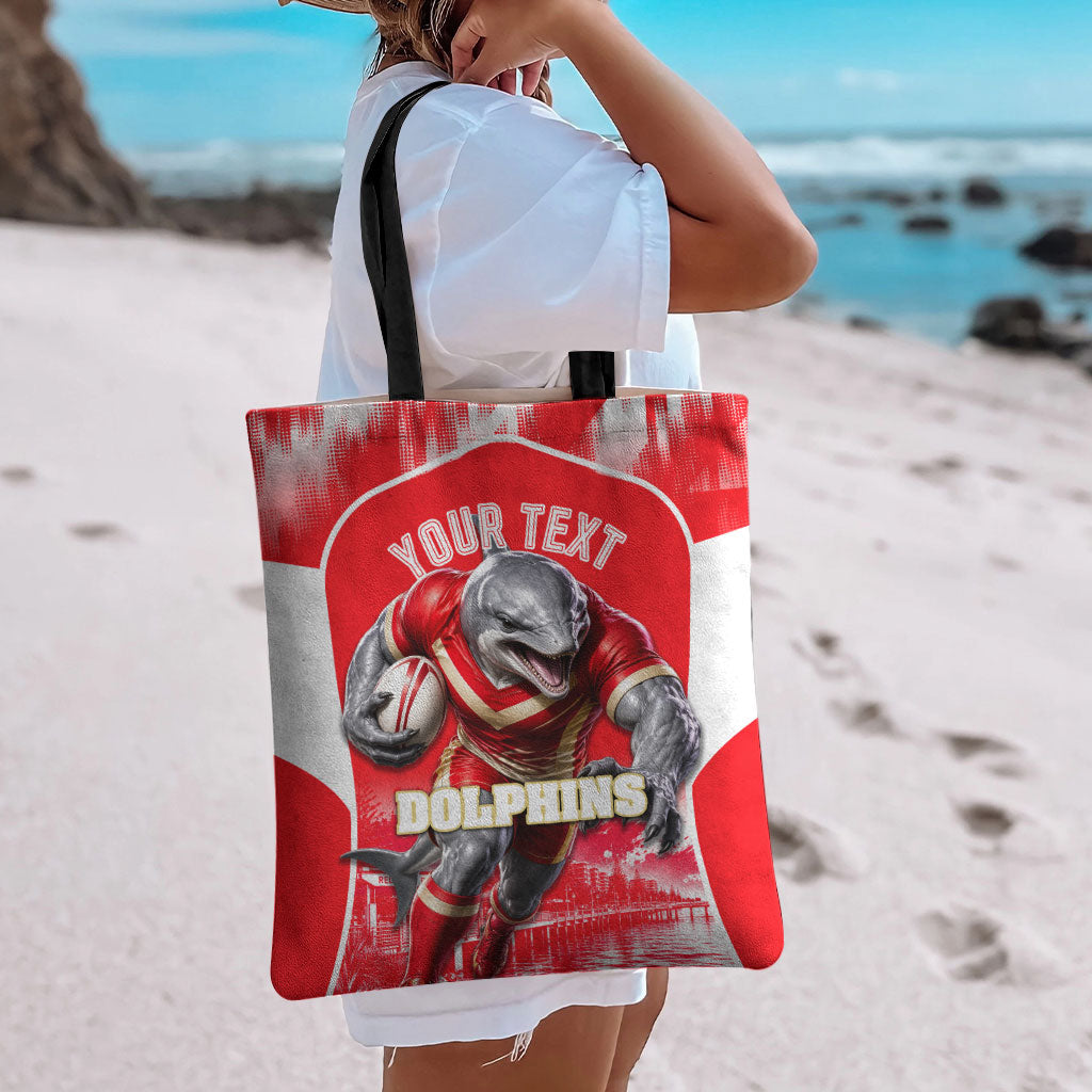 Personalised Dolphins Mascot Rugby Tote Bag Redcliffe Peninsula Athletic Graphic Print