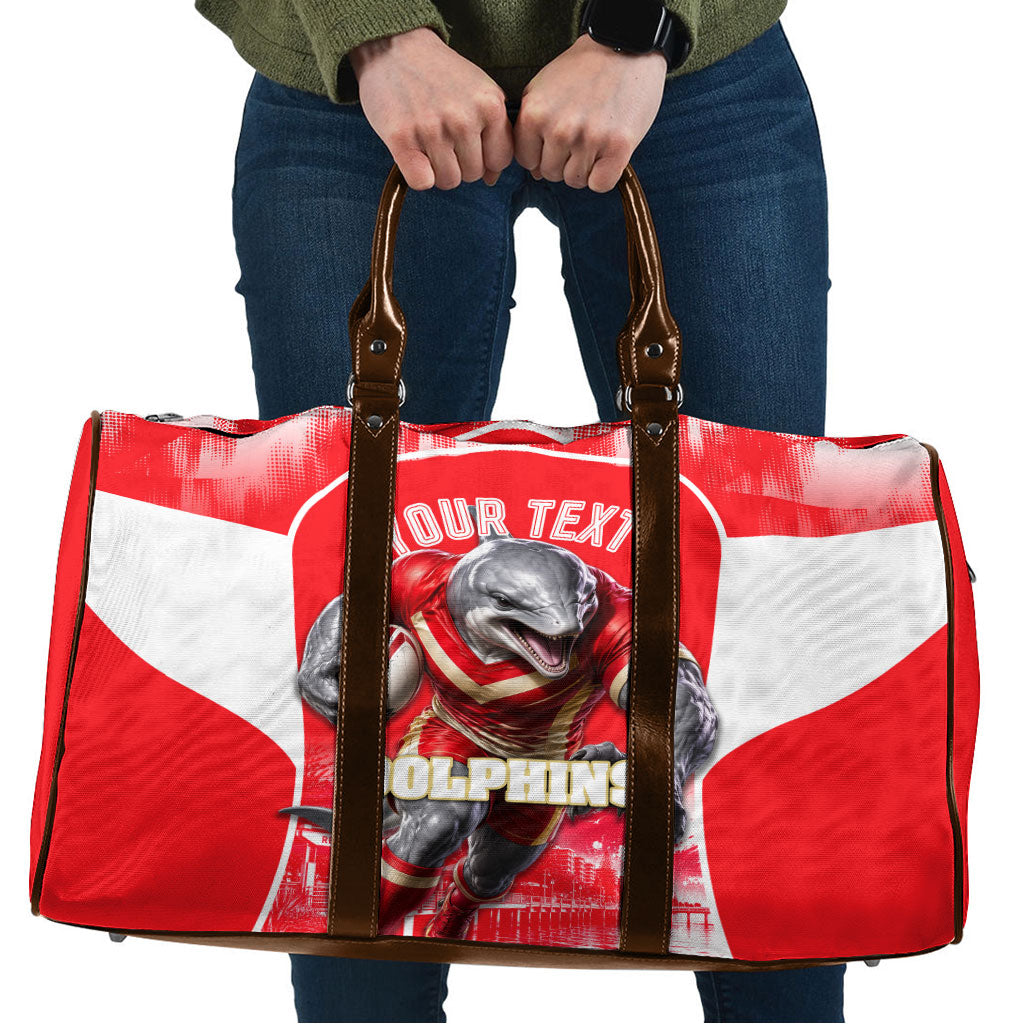 Personalised Dolphins Mascot Rugby Travel Bag Redcliffe Peninsula Athletic Graphic Print