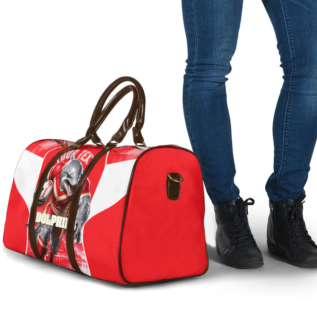 Personalised Dolphins Mascot Rugby Travel Bag Redcliffe Peninsula Athletic Graphic Print