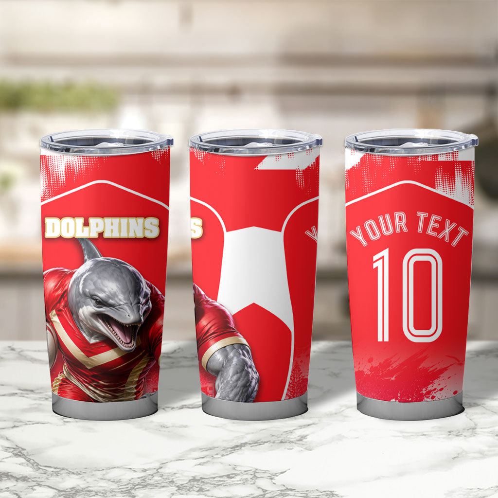 Personalised Dolphins Mascot Rugby Tumbler Cup Redcliffe Peninsula Athletic Graphic Print