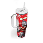 Personalised Dolphins Mascot Rugby Tumbler With Handle Redcliffe Peninsula Athletic Graphic Print