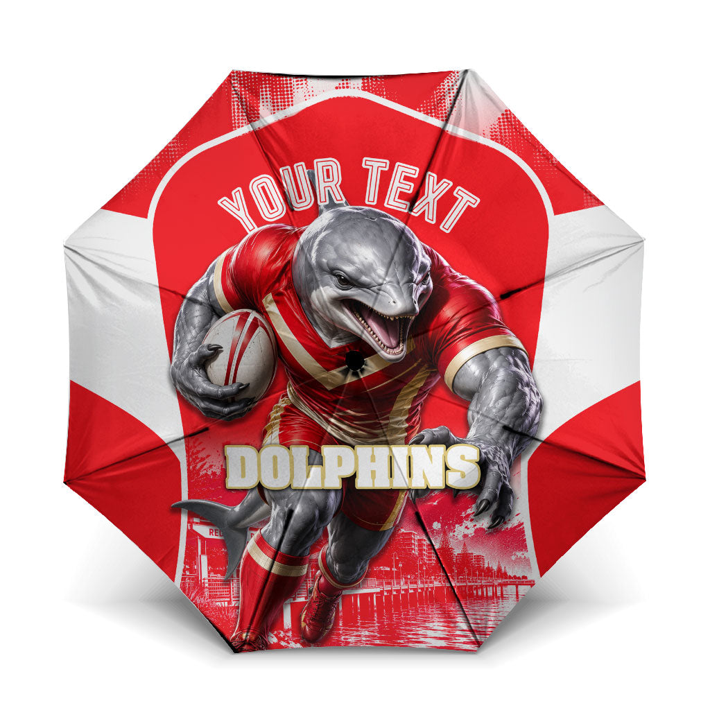Personalised Dolphins Mascot Rugby Umbrella Redcliffe Peninsula Athletic Graphic Print