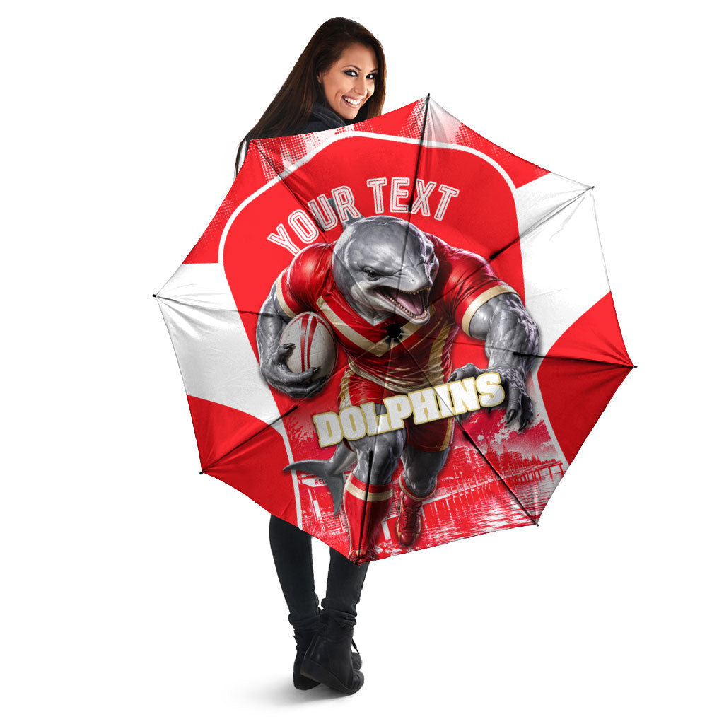 Personalised Dolphins Mascot Rugby Umbrella Redcliffe Peninsula Athletic Graphic Print