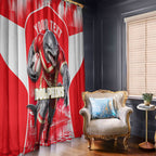 Personalised Dolphins Mascot Rugby Window Curtain Redcliffe Peninsula Athletic Graphic Print