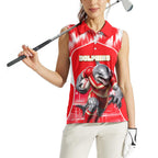 Personalised Dolphins Mascot Rugby Women Sleeveless Polo Shirt Redcliffe Peninsula Athletic Graphic Print