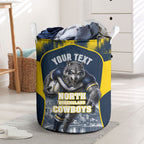 Personalised North Queensland Cowboys Mascot Rugby Laundry Basket Townsville Cityscape Athletic Graphic Print