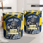 Personalised North Queensland Cowboys Mascot Rugby Laundry Basket Townsville Cityscape Athletic Graphic Print