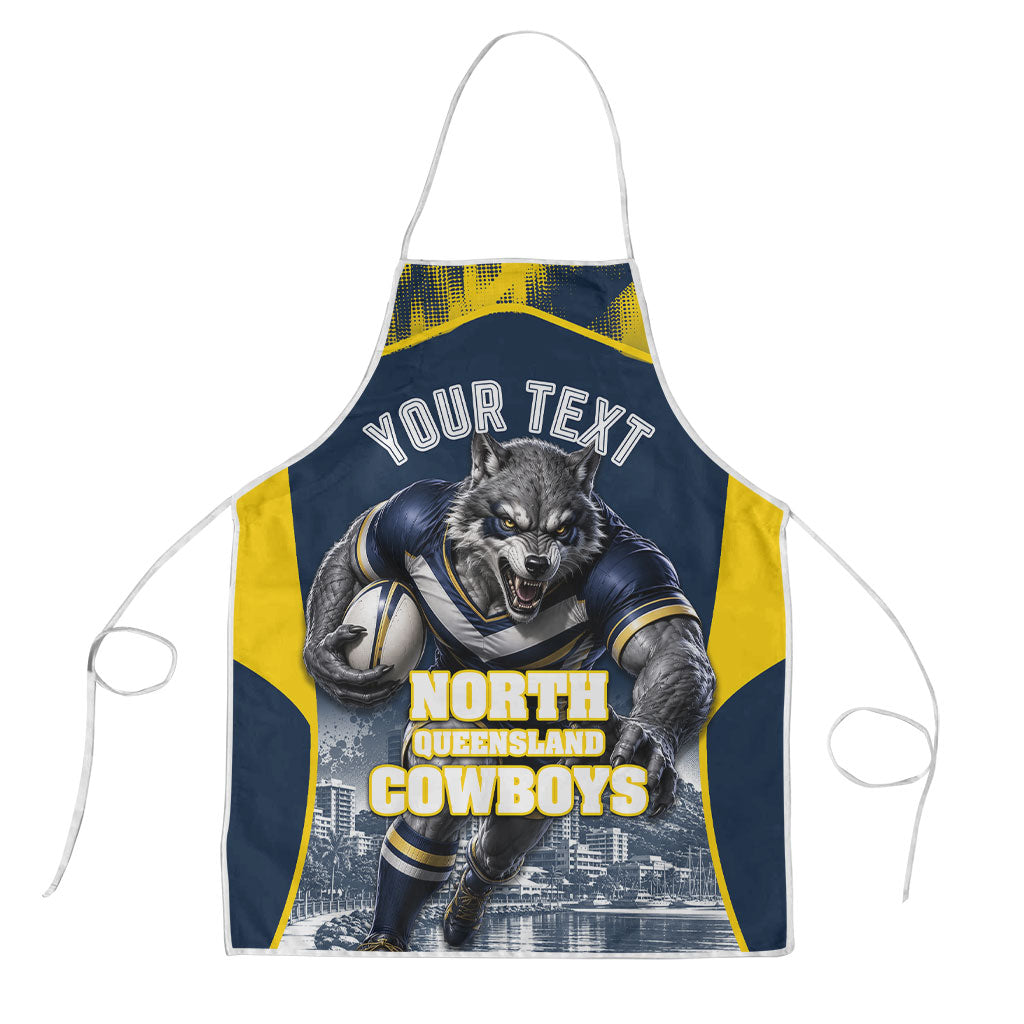 Personalised North Queensland Cowboys Mascot Rugby Apron Townsville Cityscape Athletic Graphic Print
