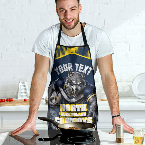 Personalised North Queensland Cowboys Mascot Rugby Apron Townsville Cityscape Athletic Graphic Print