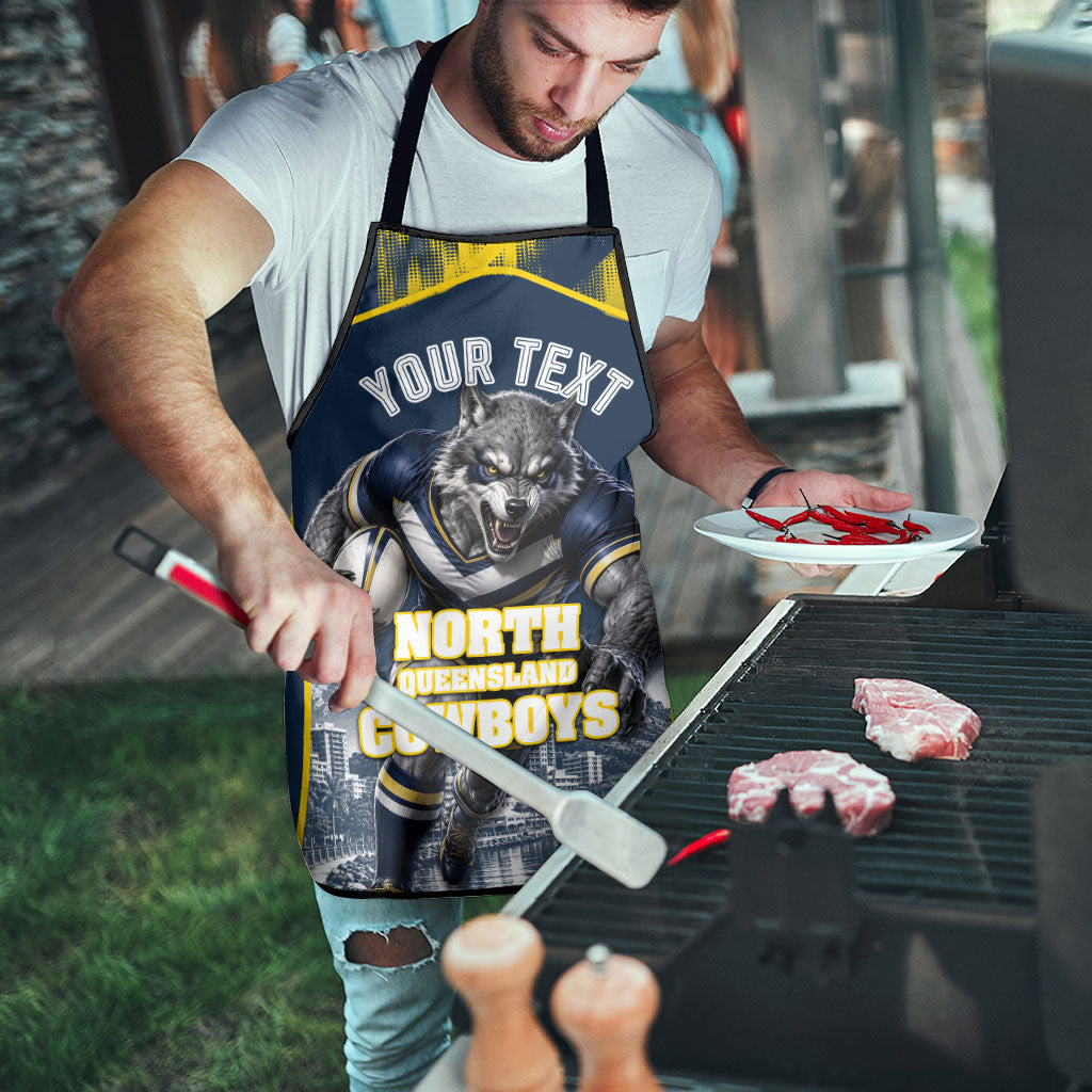 Personalised North Queensland Cowboys Mascot Rugby Apron Townsville Cityscape Athletic Graphic Print