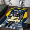 Personalised North Queensland Cowboys Mascot Rugby Area Rug Townsville Cityscape Athletic Graphic Print