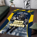 Personalised North Queensland Cowboys Mascot Rugby Area Rug Townsville Cityscape Athletic Graphic Print