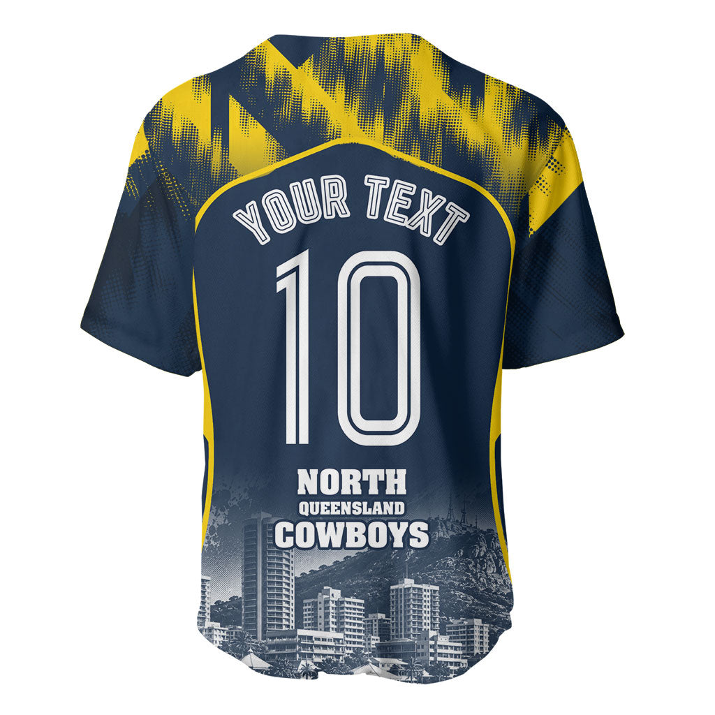 Personalised North Queensland Cowboys Mascot Rugby Baseball Jersey Townsville Cityscape Athletic Graphic Print
