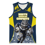 Personalised North Queensland Cowboys Mascot Rugby Basketball Jersey Townsville Cityscape Athletic Graphic Print