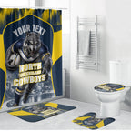 Personalised North Queensland Cowboys Mascot Rugby Bathroom Set Townsville Cityscape Athletic Graphic Print