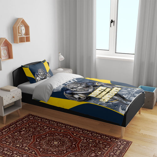 Personalised North Queensland Cowboys Mascot Rugby Bedding Set Townsville Cityscape Athletic Graphic Print