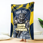 Personalised North Queensland Cowboys Mascot Rugby Blanket Townsville Cityscape Athletic Graphic Print